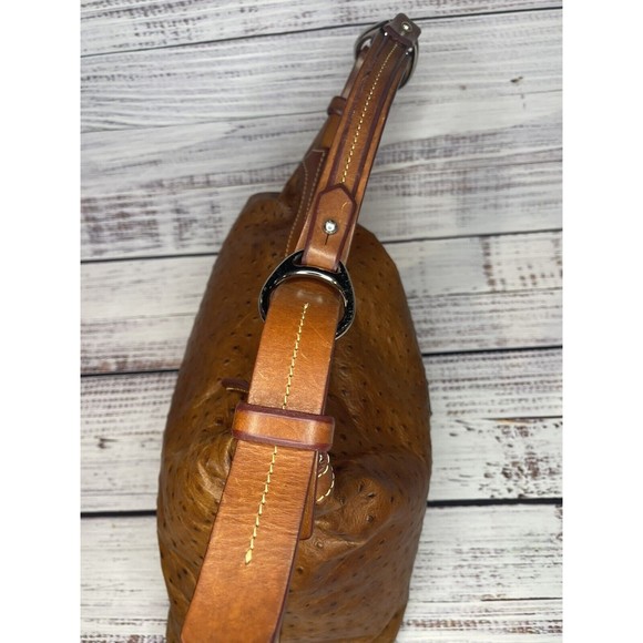 Dooney & Bourke Ostrich Leather Hobo Shoulder Bag GUC $348 - Picture 5 of 16